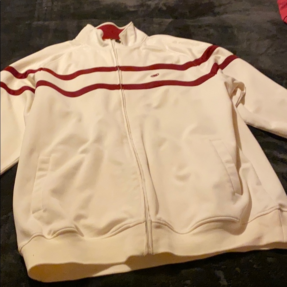 Light zip up Echo Cream and Maroon jacket